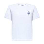 JW Anderson Ankare Logotyp Tryck Vit T-shirt White, Dam