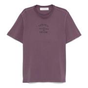 Golden Goose Logo-Print Cotton T-shirt Purple, Herr