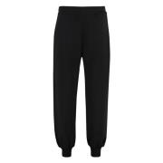 Alexander McQueen Bomull Track-Pants med Ribbed Muddar Black, Dam