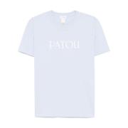 Patou Blå Logo Print Crew Neck T-shirt Blue, Dam