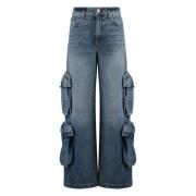 Amiri Baggy Cargojeans med multifickor Blue, Dam