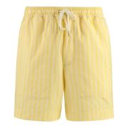 Maison Kitsuné Randig Bomull Bermuda Shorts Yellow, Herr