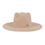 Ruslan Baginskiy Ull Fedora Hatt med Logotyp Beige, Dam