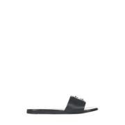 Givenchy Svarta Square Toe Sliders Black, Dam