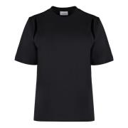 Calvin Klein Räfflad Crew-Neck Bomull T-shirt Black, Dam