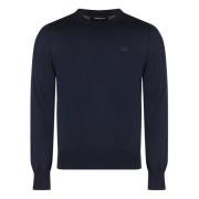 Dsquared2 Räfflad Ull Crew-Neck Tröja Blue, Herr