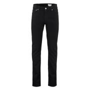 Alexander McQueen Slim Fit Jeans med Läderlogotyp Black, Herr