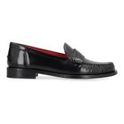 Salvatore Ferragamo Borstad läder loafers Black, Dam