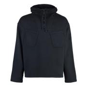 C.P. Company Bomull Half Zip Huva Tröja Black, Herr