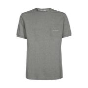 Les Deux Bomull Ribbad Crew T-shirt Gray, Herr