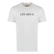 Les Deux Bomullslogo T-shirt White, Herr