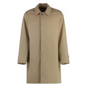 Burberry Bomull Trenchcoat med Motivfoder Beige, Herr