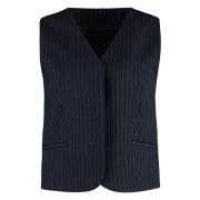 Calvin Klein Pin-striped Single-breasted Vest Blue, Dam