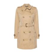 Burberry Beige Bomull Trenchcoat Beige, Dam