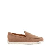 Tod's Bruna platta skor med broderat logotyp Brown, Dam