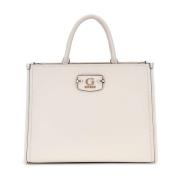 Guess Anadela 3 Fack Satchel Off White White, Dam