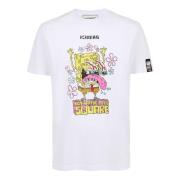 Iceberg Vit vanlig passform T-shirt med SpongeBob-tryck White, Herr