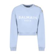 Balmain Stiliga Sweaters Kollektion Blue, Dam