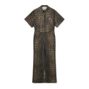 Sofie Schnoor Jumpsuit med leopardtryck och vida ben Brown, Dam