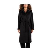 Max Mara Studio Stilig Kappa med Bcollag Design Black, Dam