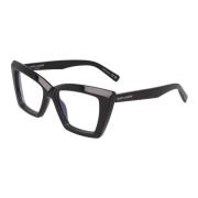 Saint Laurent Irreguljära glasögon med acetatbågar Black, Unisex