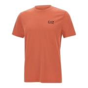 Emporio Armani EA7 Orange Stretch Bomull T-shirt med Logo Orange, Herr