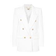 Elisabetta Franchi Ivory Jacka med Stil Gi14751E2-360 White, Dam