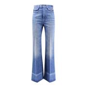 Chloé Hög midja bomull flared jeans Blue, Dam