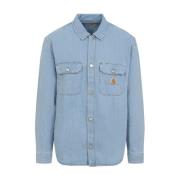 Carhartt Wip Blå Harvey Skjorta Blue, Herr