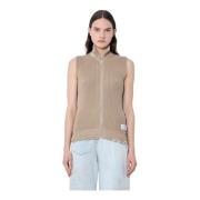 MM6 Maison Margiela Väst i sliten stickad bomull Beige, Dam