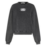 Alexander Wang Blade Logo Crewneck Sweatshirt Gray, Dam