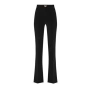 Elisabetta Franchi Svarta Flared Stretch Crêpe Byxor Black, Dam