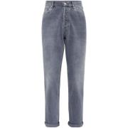 Brunello Cucinelli Klassiska Grå Denim Jeans Gray, Herr