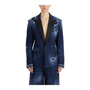 Dsquared2 Denim Tuxedo Blazer Blue, Dam