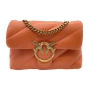 PINKO Love Puff Mini Clutch i Nappa Orange, Dam