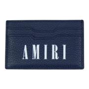 Amiri Marinblått läderkorthållare Blue, Unisex