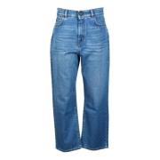 Max Mara Weekend Avslappnade bomullsblandningsjeans Blue, Dam