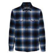 Woolrich Rutig Lätt Jacka Blå Män Blue, Herr