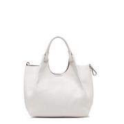 Gianni Chiarini Medium Tote Bag i narvat läder White, Dam