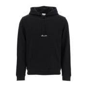 Saint Laurent Hoodie Sweatshirt med Logodetalj Black, Herr