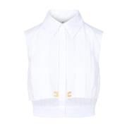 Elisabetta Franchi Vit Skjorta Camicia EF Bianca White, Dam