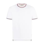 Thom Browne Bomull T-shirt Rund Hals Kort Ärm White, Herr