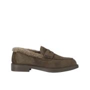 Doucal's Dam Penny loafer i mocka och fårskinn | brun Brown, Dam