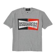 Dsquared2 Tvåton Logo Crew Neck T-shirt Gray, Herr