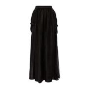 Max Mara Sidenskjol med sidoslitsar Black, Dam