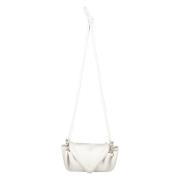 Bottega Veneta Läder Crossbody Väska White, Dam