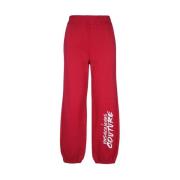 Versace Jeans Couture Tryckta bomulls sweatpants Red, Dam