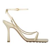 Bottega Veneta Fyrkantig Tå Läder Slingback Pumps Beige, Dam