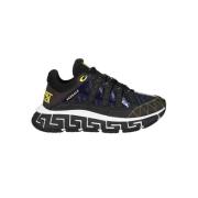 Versace Kontrasterande låga sneakers Black, Herr