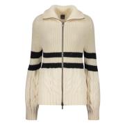 Lorena Antoniazzi Lyxig Ullblandning Kabelstickad Kofta Beige, Dam